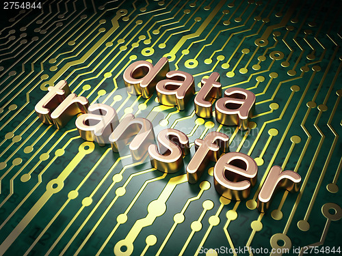 Image of Data concept: Data Transfer on circuit board background