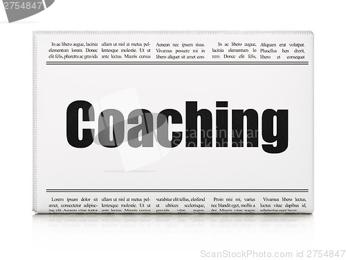 Image of Education news concept: newspaper headline Coaching