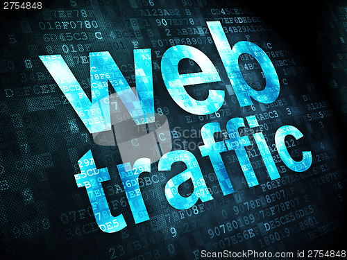 Image of SEO web development concept: Web Traffic on digital background