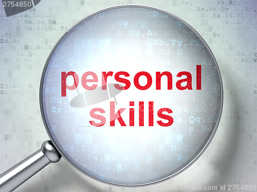 Image of Education concept: Personal Skills with optical glass