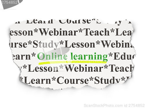 Image of Education concept: Online Learning on Paper background