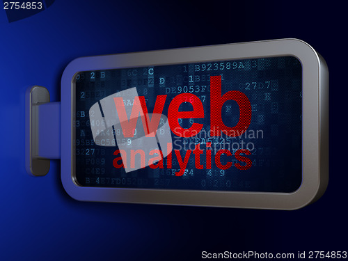 Image of Web design concept: Web Analytics on billboard background
