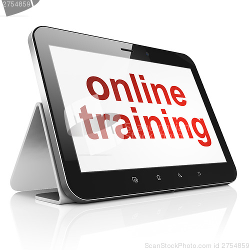 Image of Education concept: Online Training on tablet pc computer
