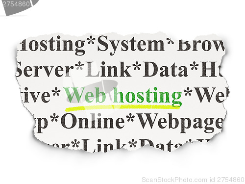 Image of Web development concept: Web Hosting on Paper background