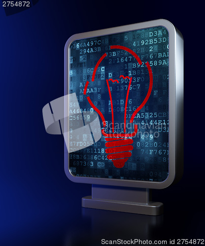 Image of Business concept: Light Bulb on billboard background