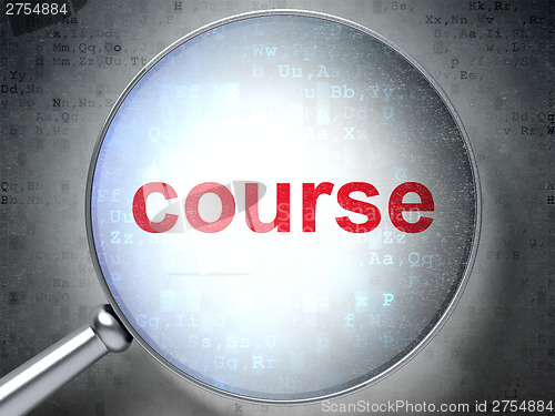 Image of Education concept: Course with optical glass