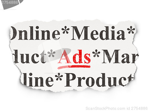 Image of Marketing concept: Ads on Paper background
