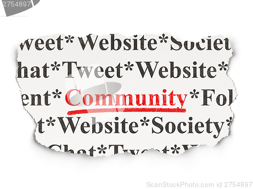 Image of Social media concept: Community on Paper background