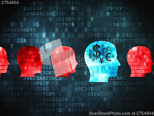 Image of Safety business concept: Head Whis Money on digital background