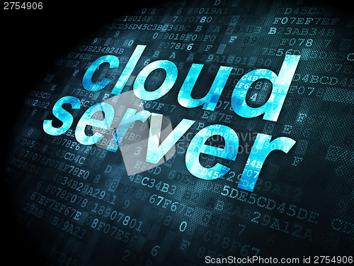 Image of Cloud technology concept: Cloud Server on digital background