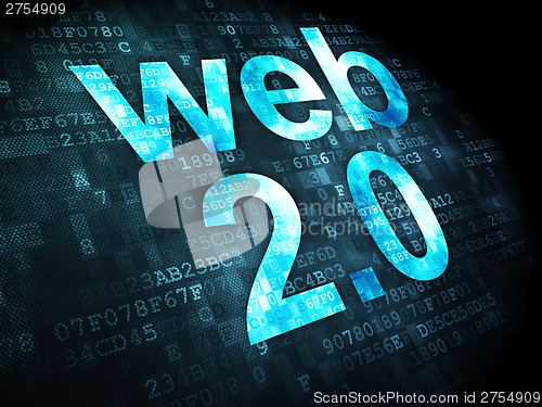 Image of SEO web design concept: Web 2.0 on digital background