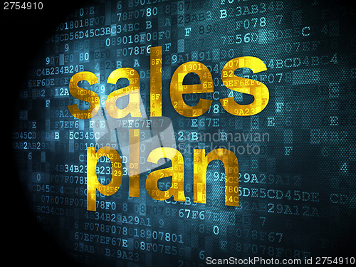 Image of Marketing concept: Sales Plan on digital background