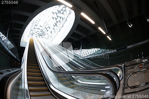 Image of Moving escalator in the business center