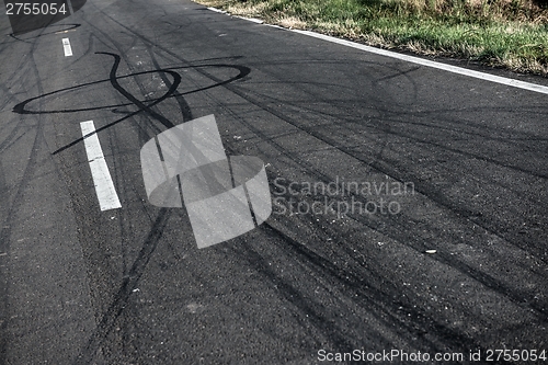 Image of Background with tire marks