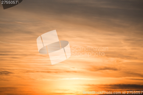 Image of Dramatic sky with beautiful sunset