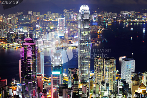 Image of Hong Kong downtown at night