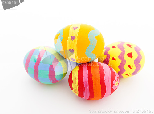 Image of Colourful painted easter egg isolated on white