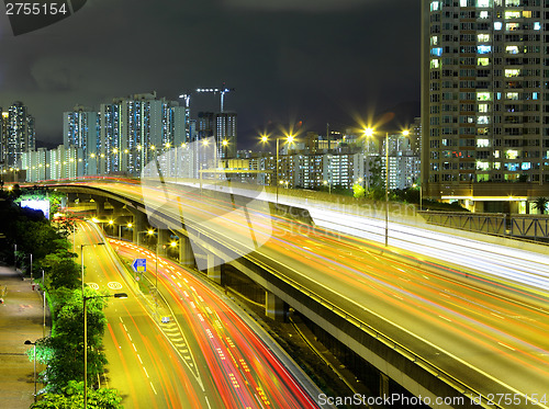 Image of Highway in city at night