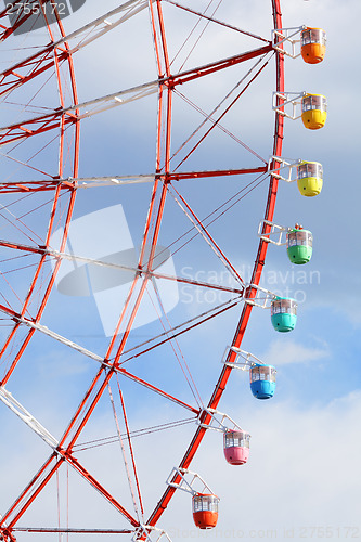 Image of Ferris wheel with clear blue sky