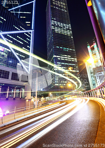 Image of Hong Kong city with traffic trail