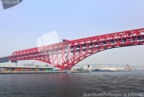 Image of Red bridge in Osaka