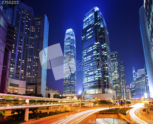 Image of Busy traffic in Hong Kong at night