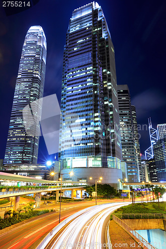 Image of Traffic in Hong Kong at night