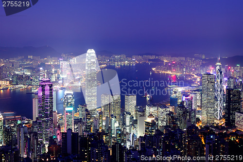 Image of Hong Kong city at night