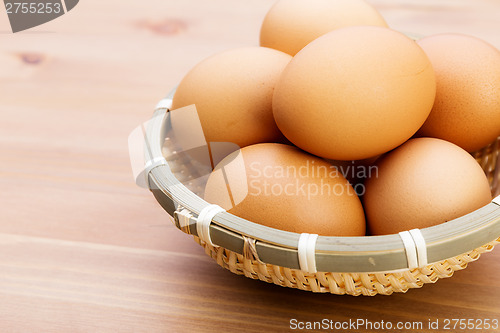Image of Brown egg in basket