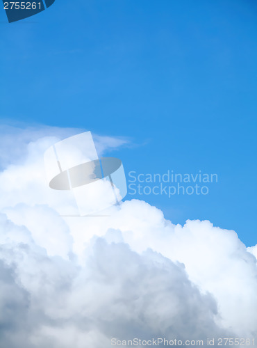 Image of Clear blue sky with cloud