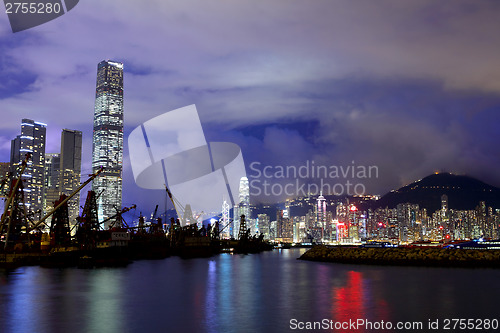 Image of Kowloon side in Hong Kong at night