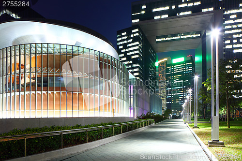 Image of Government headquarter in Hong Kong at night