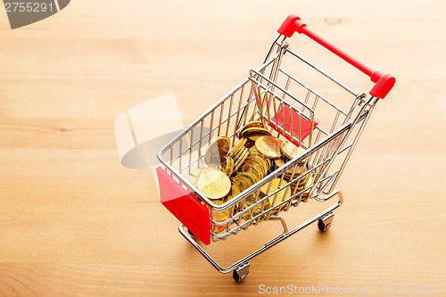 Image of Trolley with golden coin