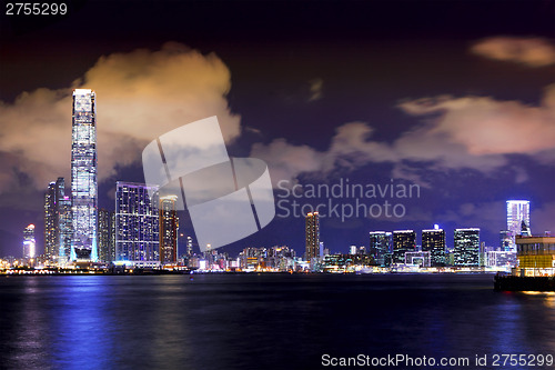 Image of Kowloon side in Hong Kong at night