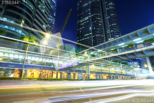 Image of Fast moving traffic trail in Hong Kong