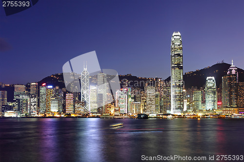 Image of Hong Kong city at night