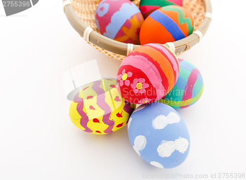 Image of Painted easter egg in basket