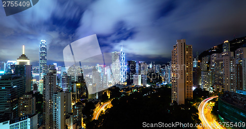 Image of Hong Kong residential district at night