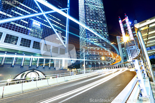 Image of Hong Kong city traffic at night