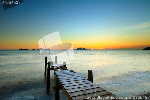 Image of Wooden jetty with seascape