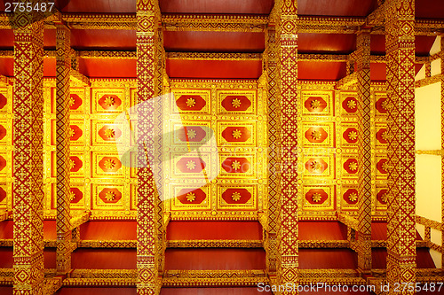 Image of Thai style temple ceiling