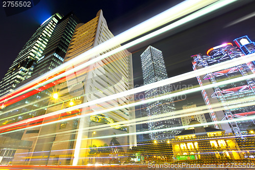 Image of Busy traffic in Hong Kong at night