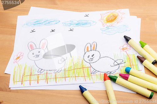 Image of Child drawing for easter holiday