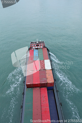 Image of Cargo ship from top