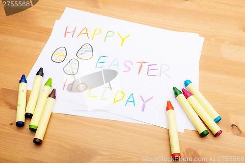 Image of Children drawing for easter holiday