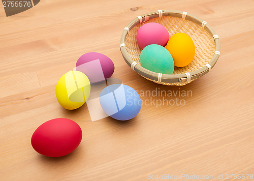 Image of Painted easter egg in basket