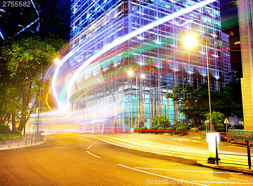 Image of Hong Kong with traffic trail