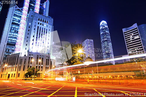 Image of Hong Kong busy traffic at night