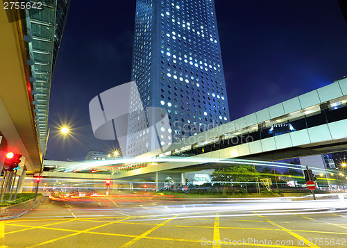 Image of Hong Kong city with traffic trail