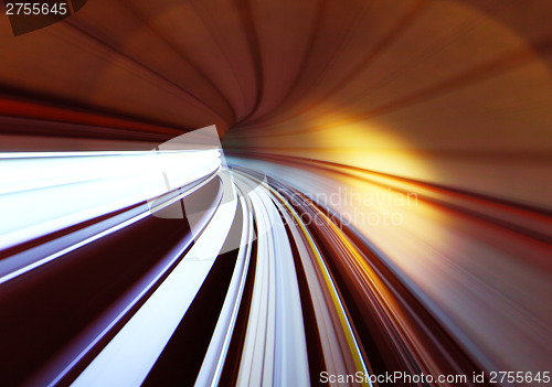 Image of Train traffic in tunnel